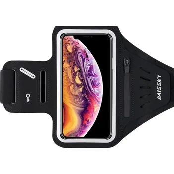 turistický batoh Běžecké pouzdro na telefon s dotykovou fólií kapsou na zip držákem na klíče sportovní obal na ruku pro běh a fitness černá