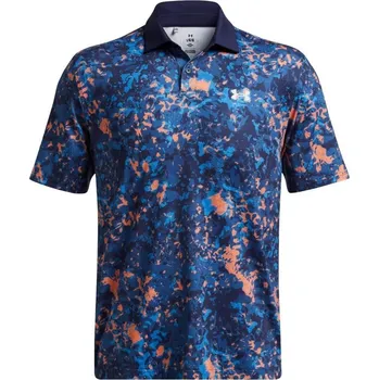 Pánské tričko Under Armour T2G Printed pánské polo, flare orange/tech blue pánské, L