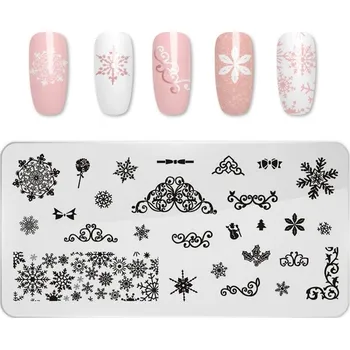 Šablona na nehty – Vánoční motiv sněhové vločky C2