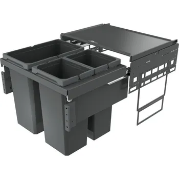 Odpadkový koš Cox® Base 460 S/600-3, Systém sběru odpadu, antracit, H 460 mm