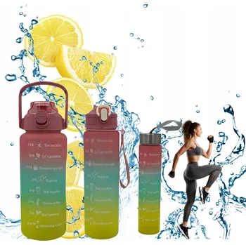 Láhev LAHEV NA PITÍ MOTIVAČNÍ LÁHEV S ODMĚRKOU VZDUCHOTĚSNÁ SADA BPA-FREE FITNESS SPORT