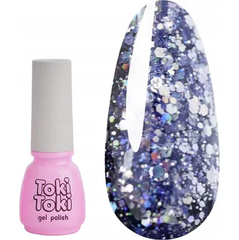 Přípravek na nehty Hybridní lak Toki-Toki Disco 03 fialový se třpytkami 5 ml