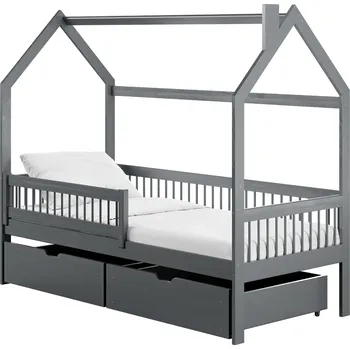 Postel Legno Dětská postel ve tvaru domku Rakos grafit Rozměr (cm): 80x160