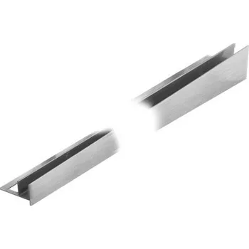 Stavební profil ACARA PRAHA s.r.o. AC KP7/4 profil pro vsazení skla, levá, nerez V2A kartáč, š:11mm, d: 1,2 m