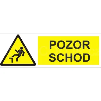 Speciální papír POZOR SCHOD - PVC Samolepka