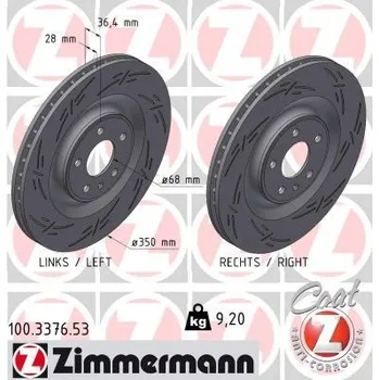 Brzdový kotouč Brzdový kotouč ZIMMERMANN 100.3376.53