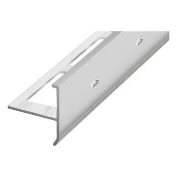 ukončovací lišta AC DL14 ukončovací terasová lišta s dren. otvory, hliník, v: 10 mm, v2: 10 mm, d: 2,7 m