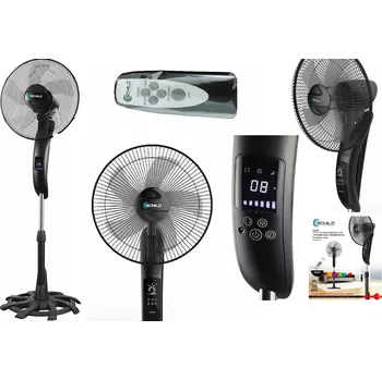 Domácí ventilátor VELKÝ VÝKONNÝ VĚTRÁK SCHILD LCD PODLAHOVÝ VENTILÁTOR STOJANOVÝ DÁLKOVÉ OVLÁDÁNÍ 5 LOPATEK