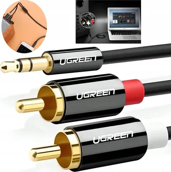 Audio kabel Kabel Ugreen 1M-1-2RCA minijack (3,5 mm) - 2x RCA (cinch) 1 m