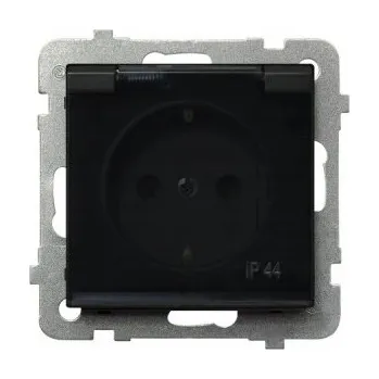 Elektrická zásuvka Elektrická Zásuvka hermetická Ospel černá