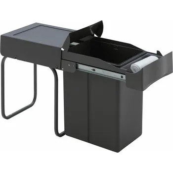 Odpadkový koš WESCO® Vestavný odpadkový koš 30DT s odkládacím zásobníkem, Systém sběru odpadu, orion šedá