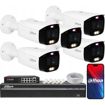 IP kamera Sada monitoringu DAHUA s 5 IP kamerami 8Mpx IPC-HFW3849T1-AS-PV-S5 TiOC PoE