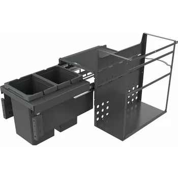 Odpadkový koš Cox® Base Q+ 360 S/370-2, Systém sběru odpadu, antracit, H 360 mm