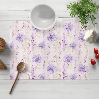 prostírání Dekorační prostírání na stůl PML-069 Fialové květy na bílém 30x40 cm