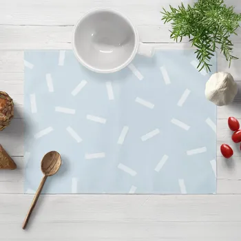 prostírání Dekorační prostírání na stůl PM-063 Konfety na pastelově modrošedém 30x40 cm