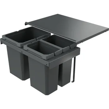 Odpadkový koš Cox Stand-UP® 350 K/600-3, Systém sběru odpadu, antracit, H 350 mm