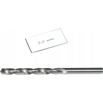 Vrták Vrták spirálový válcový 5,50 mm. DIN338. HSS. Pro ocel, plasty a dřevo.