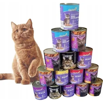 Krmivo pro kočku Vlhké krmivo v konzervě pro kočky mix chutí 16 konzerv