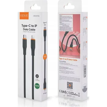 Datový kabel Kabel VIDVIE USB typ C - Apple Lightning 1 m černý