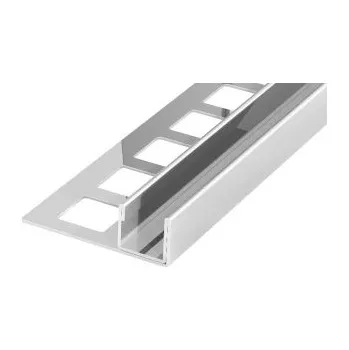 Podlahová lišta AC KP7/1 profil pro vsazení skla, nerez V2A lesk, v: 12,5 mm, š: 13 mm, d: 1 m