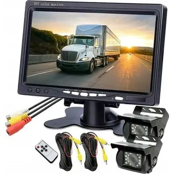 Couvací kamera Sada couvací kamery 4x monitor pro kombajn traktor TIR 12/24V AHD