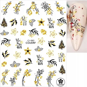 samolepka 3D vánoční Samolepky na nehty Sněhové Vločky R109