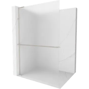 Mexen Kioto+ L sprchová stěna s policí Walk-in 80 x 200 cm, námraza, kartáčovaný nikl - 800-080-123-97-30 Sprchové stěny