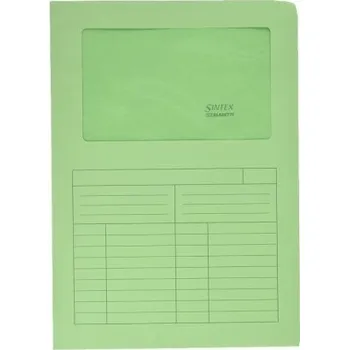 Desky SINTEX kartonové zelené s okénkem, pořadač na dokumenty