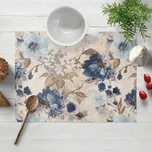Dekorační prostírání na stůl Parma PM-113 Modré květiny na smetanovém 30x40 cm