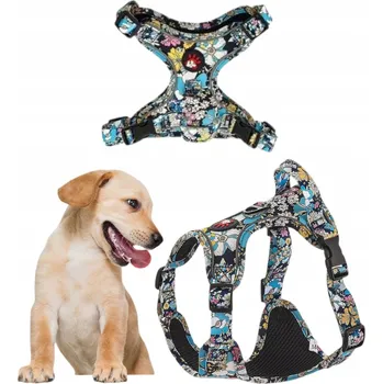 Postroj pro psa NASTAVITELNÉ VODÍTKO/POSTROJ PRO MALÉ PSY BEZ TLAČENÍ, S REFLEXNÍMI PRVKY