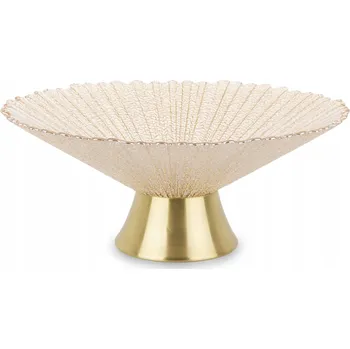 Podnos skleněná glamour zlatá dekorace stojan na ovoce a koláče