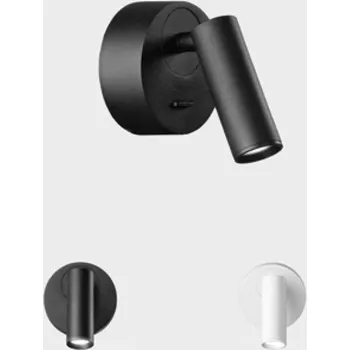 Nástěnné svítidlo KOHLLIGHTING Nástěnné svítidlo MYNI Ø 70mm černé 3W 3000K s vypínačem - Kohl Lighting KHL K50704.01.WS.BK-BK.ST.8.30