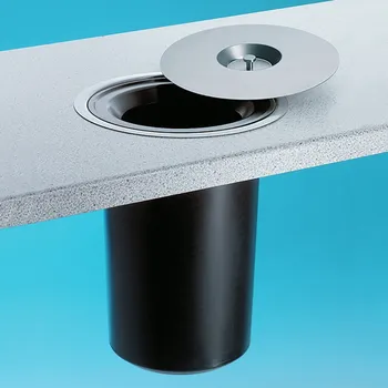 Odpadkový koš WESCO® Dassa 3, Volně stojící nádoba, nerezová ocel s plastovou vložkou, odpadní kapacita 11 litrů