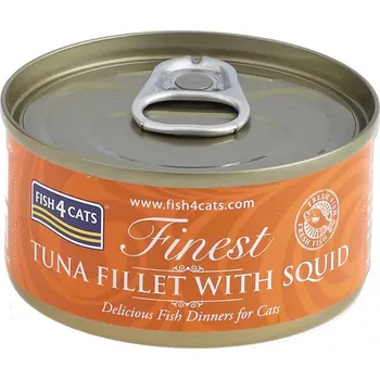 Krmivo pro kočku Fish4Cats Finest tuňákový filé s olihní 70g mokré Krmivo pro kočky