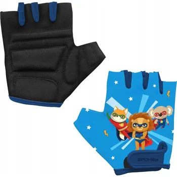 Cyklistické rukavice Dětské cyklistické rukavice pro děti Spokey PLAY vel. S superhrdinou