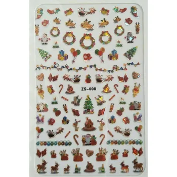 samolepka Samolepky na nehty 3D vánoční sobi E146