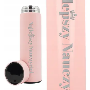 Termoska TERMOHRNEK Termoska Růžová s LED Displejem NEJLEPŠÍ UČITEL