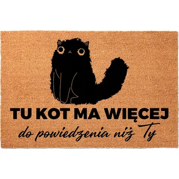 VSTUPNÍ ROHOŽKA 40X60 BÉŽOVÁ KOKOSOVÁ HIT VTIPNÝ NÁPIS KOČKA > TY