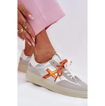 Dámské tenisky Nízké Sportovní Boty Dámské S Pantherem Zelevelis Barva: Stříbrná, Velikost: 39