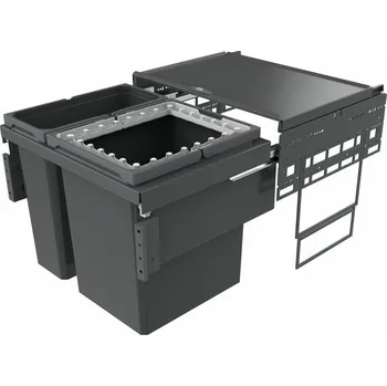 Odpadkový koš Cox® Base 460 R/600-2, Systém sběru odpadu, antracit, H 460 mm