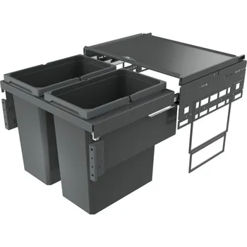 Odpadkový koš Cox® Base 460 S/600-2, Systém sběru odpadu, antracit, H 460 mm