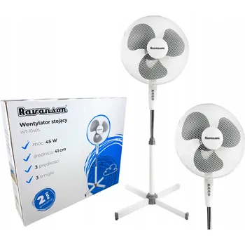 Domácí ventilátor Podlahový ventilátor Ravanson Wiatrak Stojący Wentylator Podłogowy 3 Tryby bílý