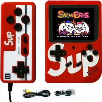 Herní konzole PŘENOSNÁ MINI RETRO HERNÍ KONZOLE GAMEBOY PEGASUS GAME BOX MARIO CONTRA 400 HER