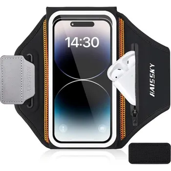 turistický batoh Běžecké pouzdro na telefon s kapsou na zip a sluchátka reflexní prvky sportovní držák na ruku pro běhání a fitness