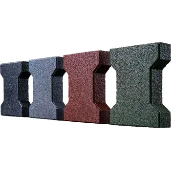 Venkovní dlažba Červená gumová zámková dlažba FLOMA PT10 - délka 20 cm, šířka 16,5 cm, výška 4,3 cm