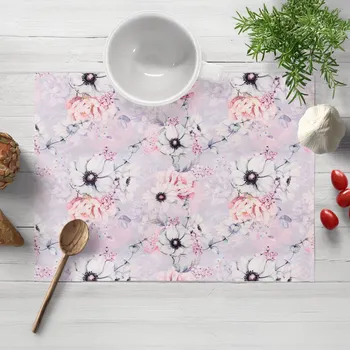 prostírání Dekorační prostírání na stůl PML-068 Růžové květy na šedofialovém 30x40 cm