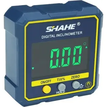 Úhloměr Digitální magnetický úhloměr vodováha 57 x 55 x 26 mm Přesné měření úhlů Kompaktní měřicí přístroj Napájení 2× AAA baterie