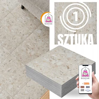 vinylová podlaha Vinylový panel samolepicí béžový teraco 30,48x30,48 cm 1,5 mm