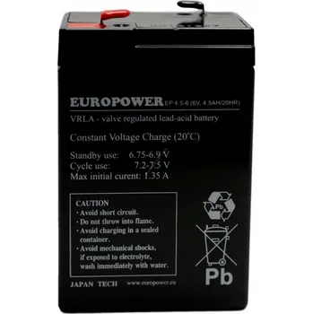 Záložní baterie Akumulátor UPS EUROPOWER EP 6V 4,5Ah AGM