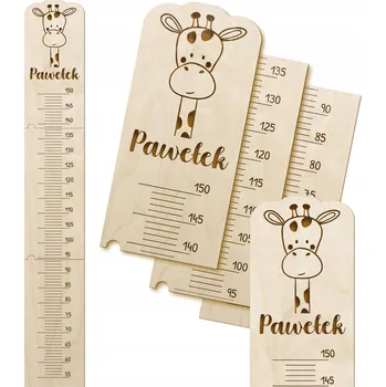 metr Dřevěný metr na měření výšky pro děti s JMÉNEM - Rostoucí pravítko